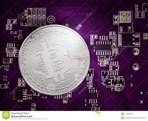 Bitcoin Btc Cryptocurrency Currency Electronic Card And Microchip