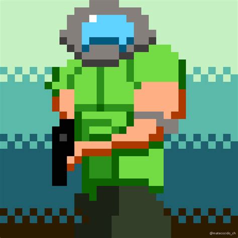 Doomguy Pixel Art By Matecocidoch On Newgrounds