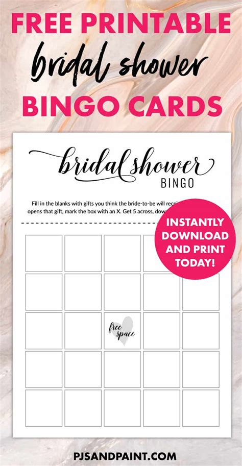Free Printable Bridal Shower Games Bridal Shower Bingo Cards