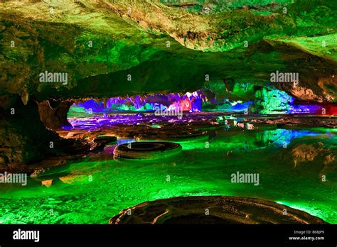 Rock Formations In A Cave Lotus Cave Xingping Yangshuo Guangxi