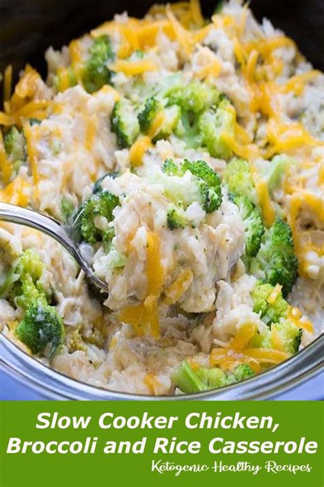 Slow Cooker Chicken Broccoli And Rice Casserole Easy Dinner Recipes