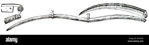 Illustration Depicting A Folding Scythe Used In Gardening Dated 19th
