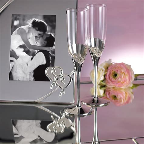 Lenox True Love Silver Personalized Wedding Champagne Flutes Etsy