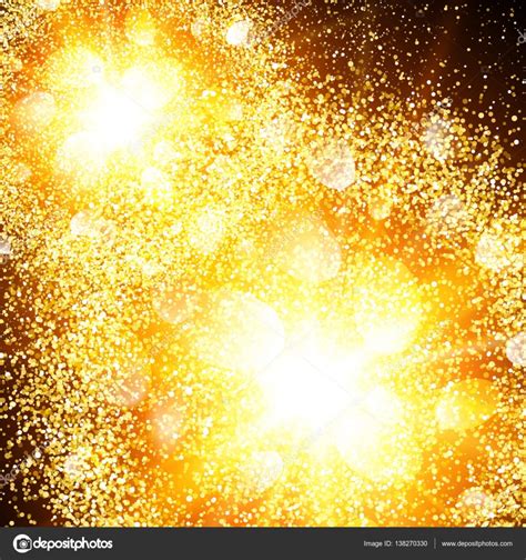 Abstract Golden Explosion With Gold Glittering Elements Burst Of
