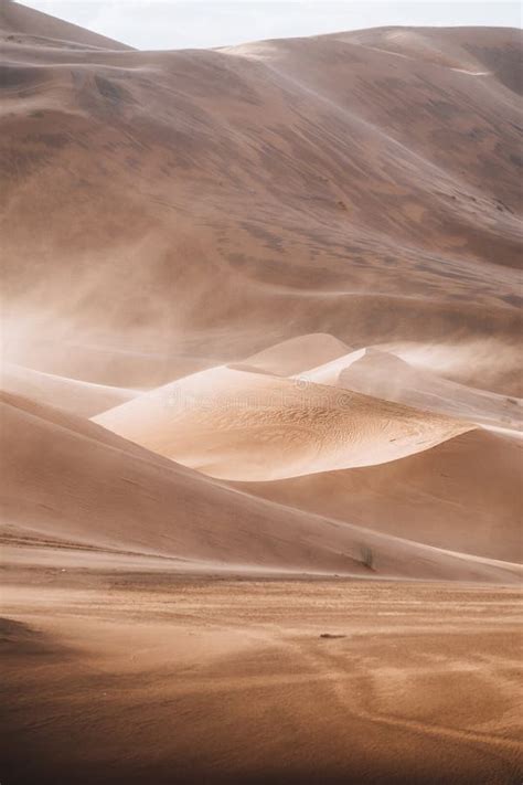 Sand Texture In Morocco Sahara Merzouga Desert Portrait Oriented Stock