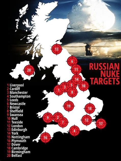 Russian Nuclear Targets For Britain Mapped As Vladimir Putin Invades