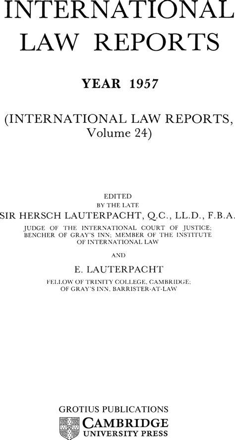 Prelims International Law Reports Cambridge Core