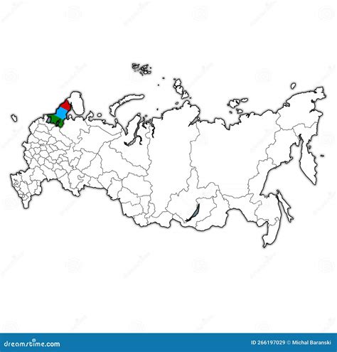 Karelia On Administration Map Of Russia Stock Illustration