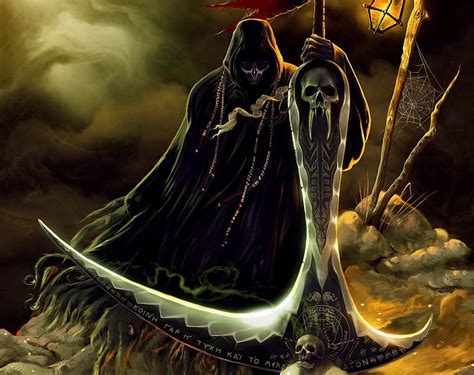Hd Wallpaper Dark Grim Reaper Scythe Skull Weapon No People