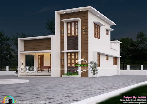 Sq Ft Kerala House Plans Contemporary Elevations Minimalis Lantai