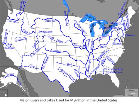 Us Map With Rivers Mountains And Lakes