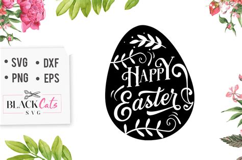 Happy Easter egg SVG file Cutting File Clipart in Svg, Eps, Dxf, Png f