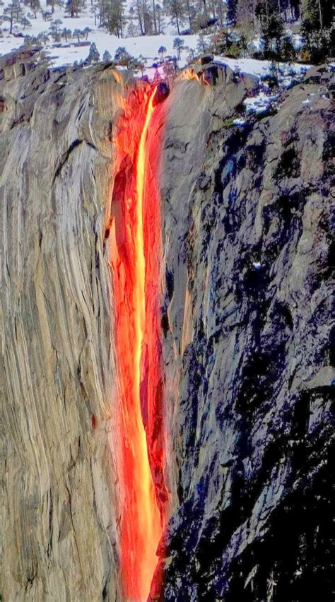 Horsetail Fall In Yosemite National Park California All Nature