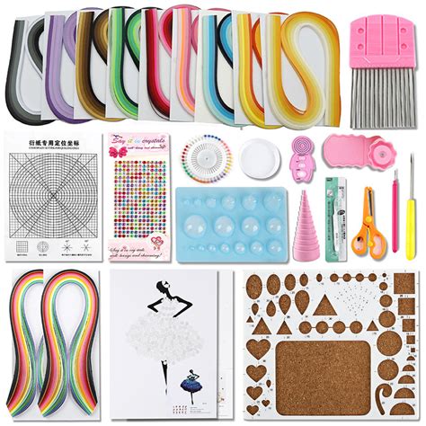 Paper Quilling Supplies Kit Strips Board Comb Crimper Tools Set Diy