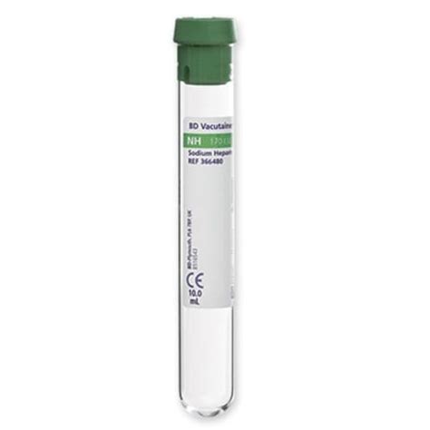 BD Vacutainer Heparin Tube Glass Green 10 Ml Medical Supplies Equipment
