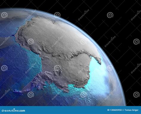 Antarctica From Space Stock Illustration Illustration Of Realistic