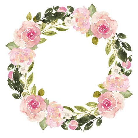 Watercolor flower wreath free matting material | Watercolor flower wreath, Free watercolor ...