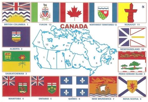 The Flags Of Canada Canada Map Canadian Provincial Flags Canada