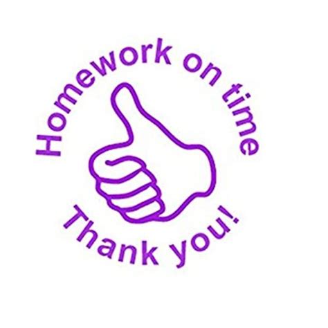 Homework On Time Thank You Teacher Reward Stamp Athena Stamps