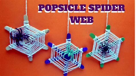 Halloween Craft Popsicle Spider Web Popsicle Stick