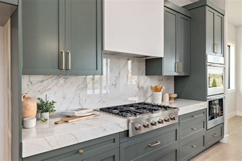Kitchen Cabinets In Sherwin Williams Pewter Green Interiors By Color