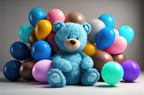 Teddy Bear Blue Balloon Stock Illustrations 1707 Teddy Bear Blue