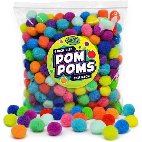 Pom Poms Color Sorting In Bright And Bold Assorted Colors Craft Pom Pom