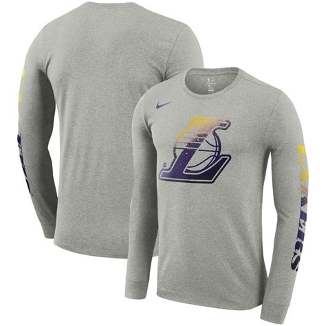 Los angeles lakers clot x johnson merino knit shooting shirt. Nike Los Angeles Lakers Gray Mezzo Print Logo Performance ...