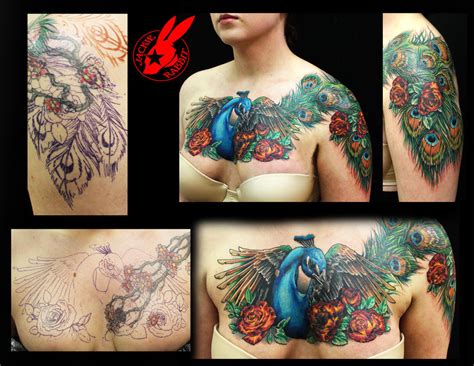 Peacock Feather Cover Up Tattoo By Jackie Rabbit By Jackierabbit On DeviantArt