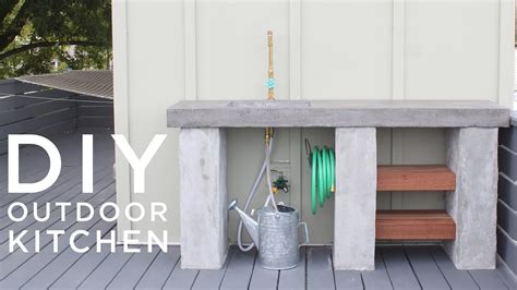 Using dense insulating foam (usually blue or pink colored) from your hardware store, cut with a scroll saw or jig saw, and sand smooth to your sinks' shape. DIY Outdoor Kitchen with Concrete countertops and sink ...