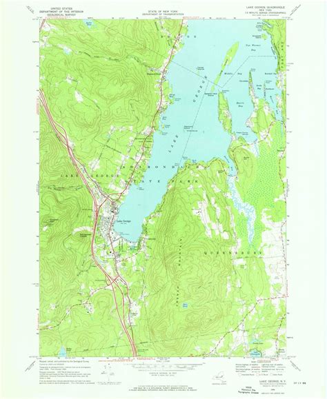 Classic Usgs Lake George New York 75x75 Topo Map Mytopo Map Store