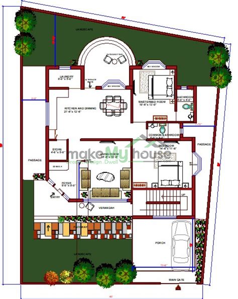 Buy 50x60 House Plan 50 By 60 Elevation Design Plot Area Naksha
