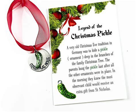Christmas Pickle Ornament With Legend Card T Boxed Holiday Decor