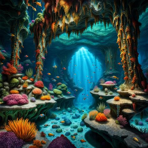 Underwater Mosaic Scene Ai Generated Artwork Nightcafe Creator