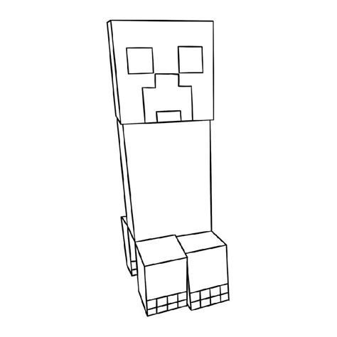 Free Minecraft Creeper Coloring Sketch Coloring Page
