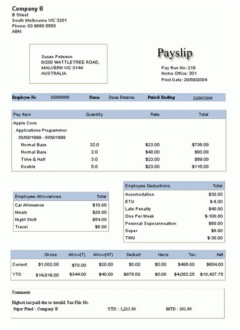 10 Payslip Templates Word Excel Pdf Formats