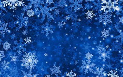 Download Wallpapers Blue Snowflakes Background 4k Blue Winter