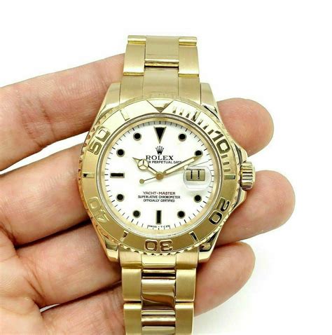 Rolex 40mm Mens Yacht Master Solid 18k Yellow Gold Watch Ref 16628b A