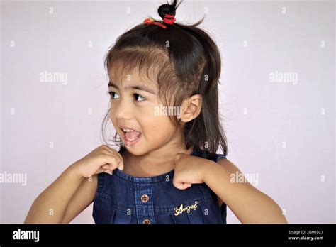 Surprised Little Child Girl On White Background Stock Photo Alamy