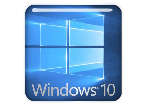 Windows 10 1x1 Chrome Effect Domed Case Badge Sticker Logo