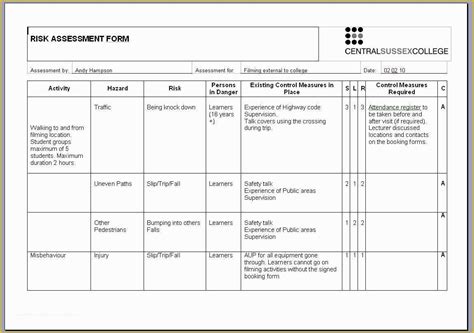 Risk Assessment Template For Pregnant Workers