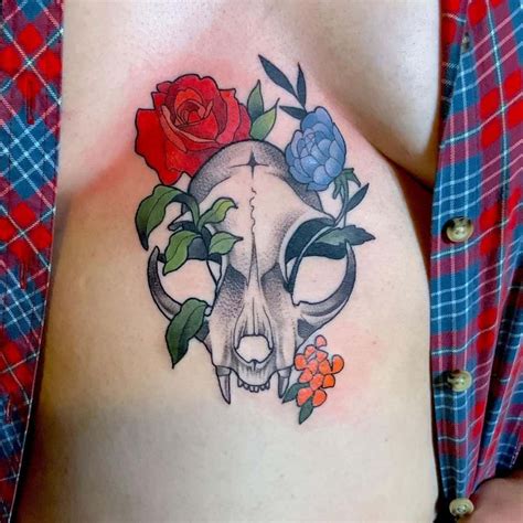 At this part of the body it is possible to make almost any known and modern in the world cracked cat skull tattoo on neck. Top 67+ Best Cat Skull Tattoo Ideas - 2021 Inspiration Guide