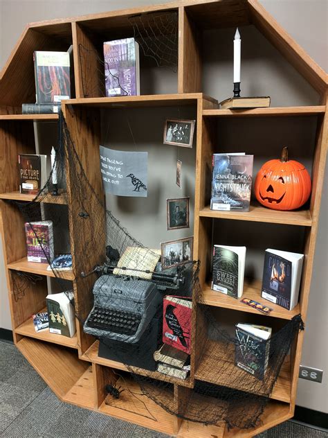 High School Library Halloween Book Display