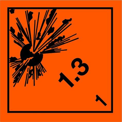 Class Explosive Hazard Warning Diamond Label On A Roll Of