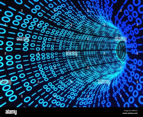 Twisting Tunnel Of Digital Binary Computer Code Stock Photo Alamy