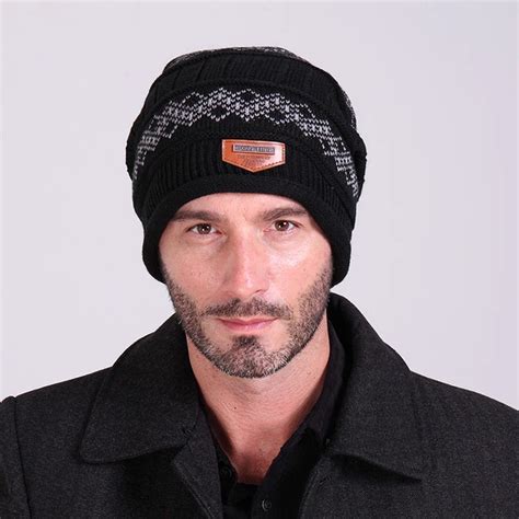 Hot Sale Winter Wool Knitted Skull Beanies Mens Beanie Hats Knitting Patterns Casual Beanie