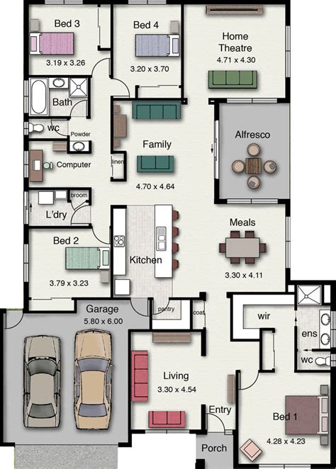 Planos De Casas 4 Dormitorios