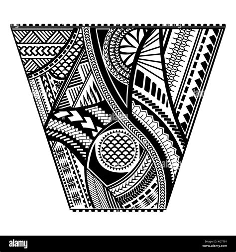 Hawaiian Samoan Polynesian Black And White Tribal Leaf With