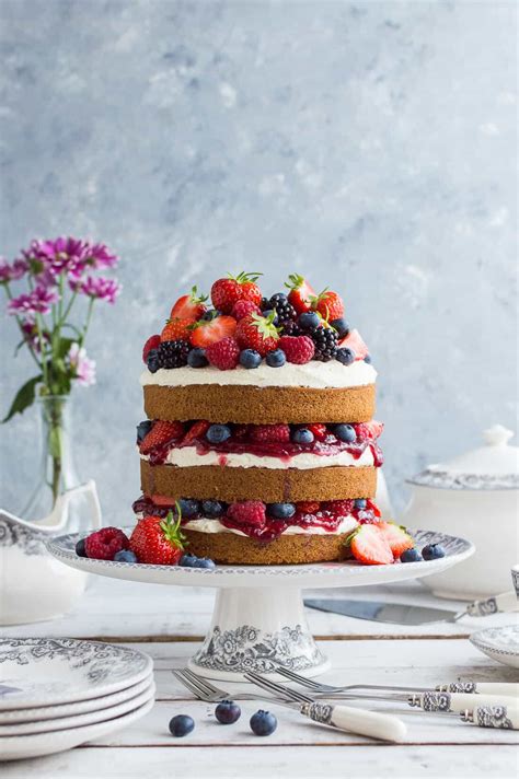 Vegan Vanilla Cake With Berries And Jam Domestic Gothess