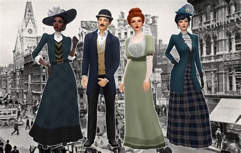 Decades Lookbook The 1900s Sims 4 Mods Clothes Sims 4 Decades